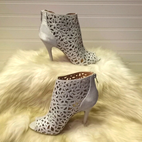 Zigi Soho Silver Sparkly Drift Caged Bootie - Picture 4 of 13